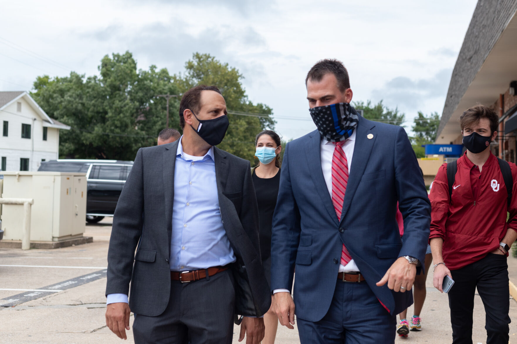 Oklahoma Governor Kevin Stitt and OU President Joseph Harroz